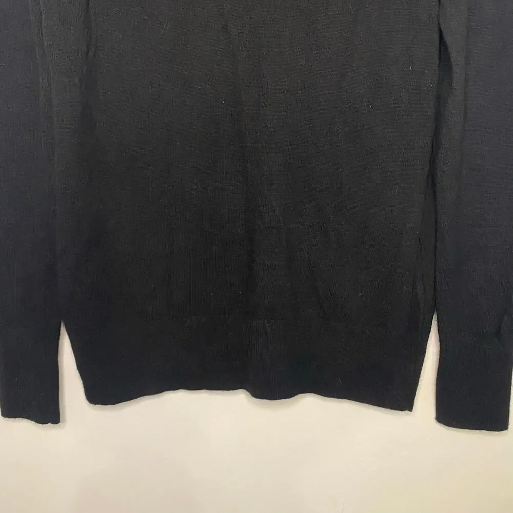 Mens‎ Banana Republic Black Sweater Italian Merino Wool Blend Quiet Luxury Small